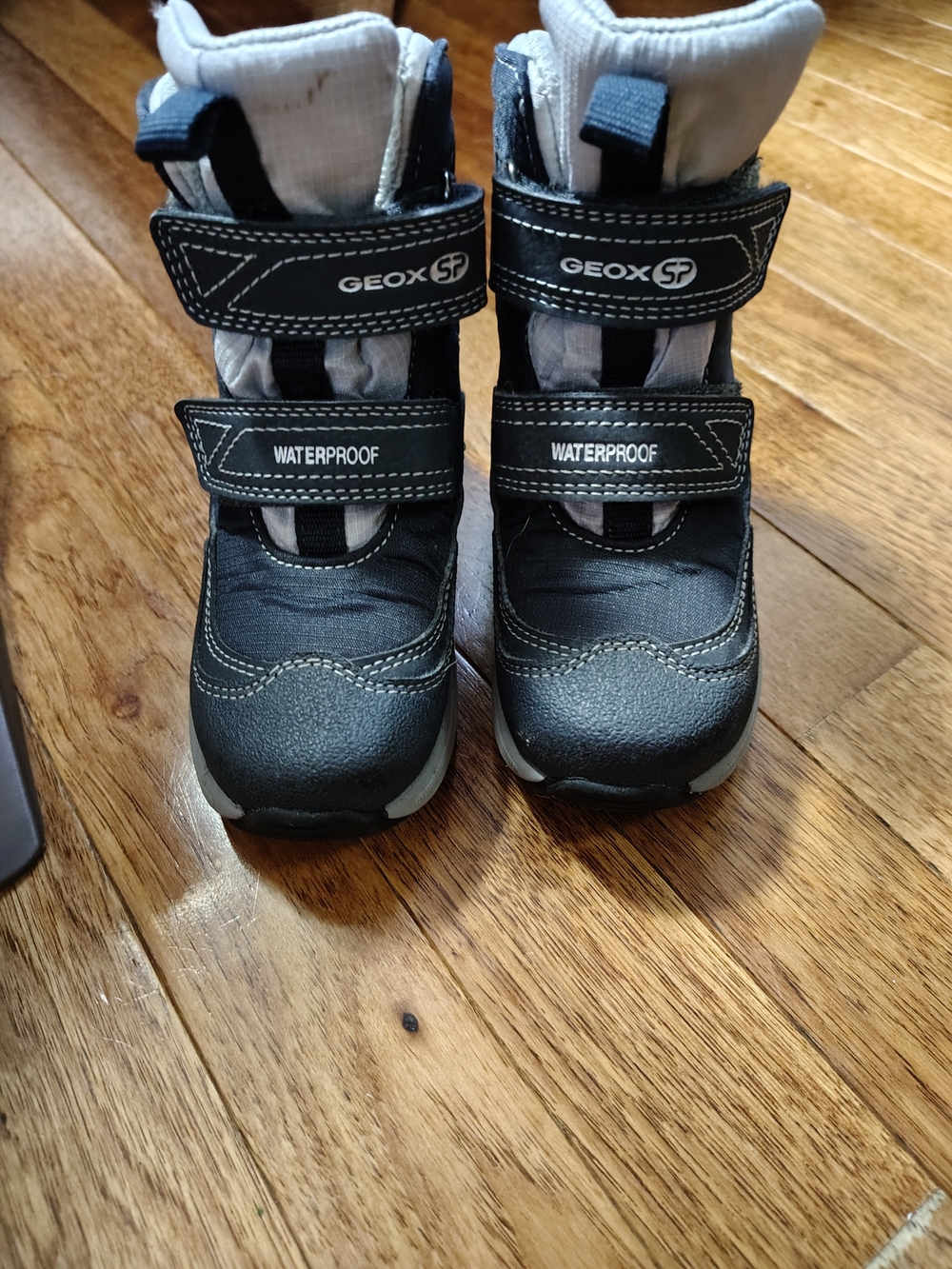 Geox Black and Gray Kids Waterproof Snow Boots